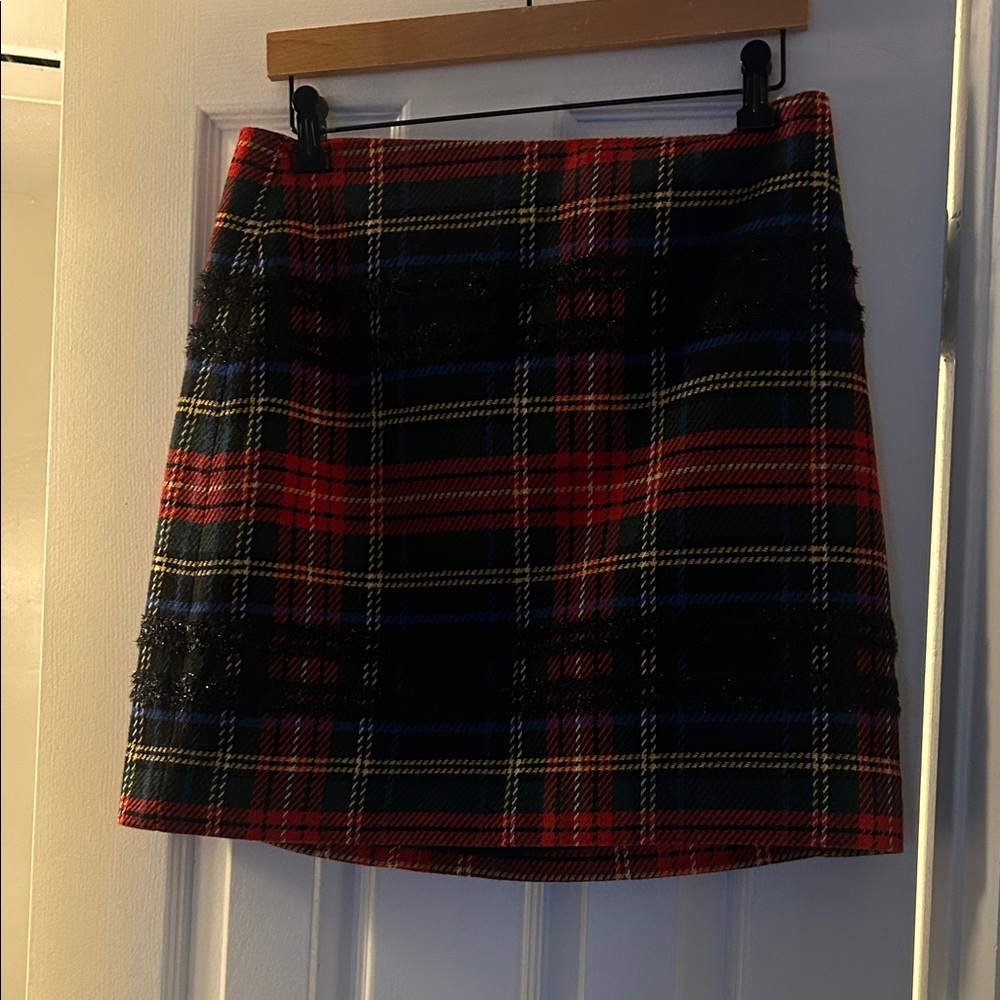 J. Crew Red and Black Plaid Mini Skirt